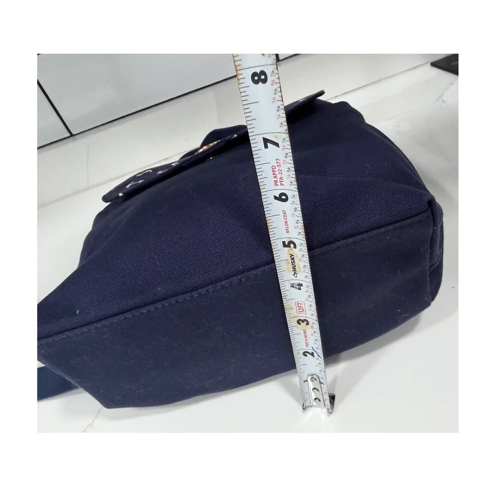 Tommy Hilfiger Mini Backpack Navy Blue Canvas Nautical Anchor Sailboat Print